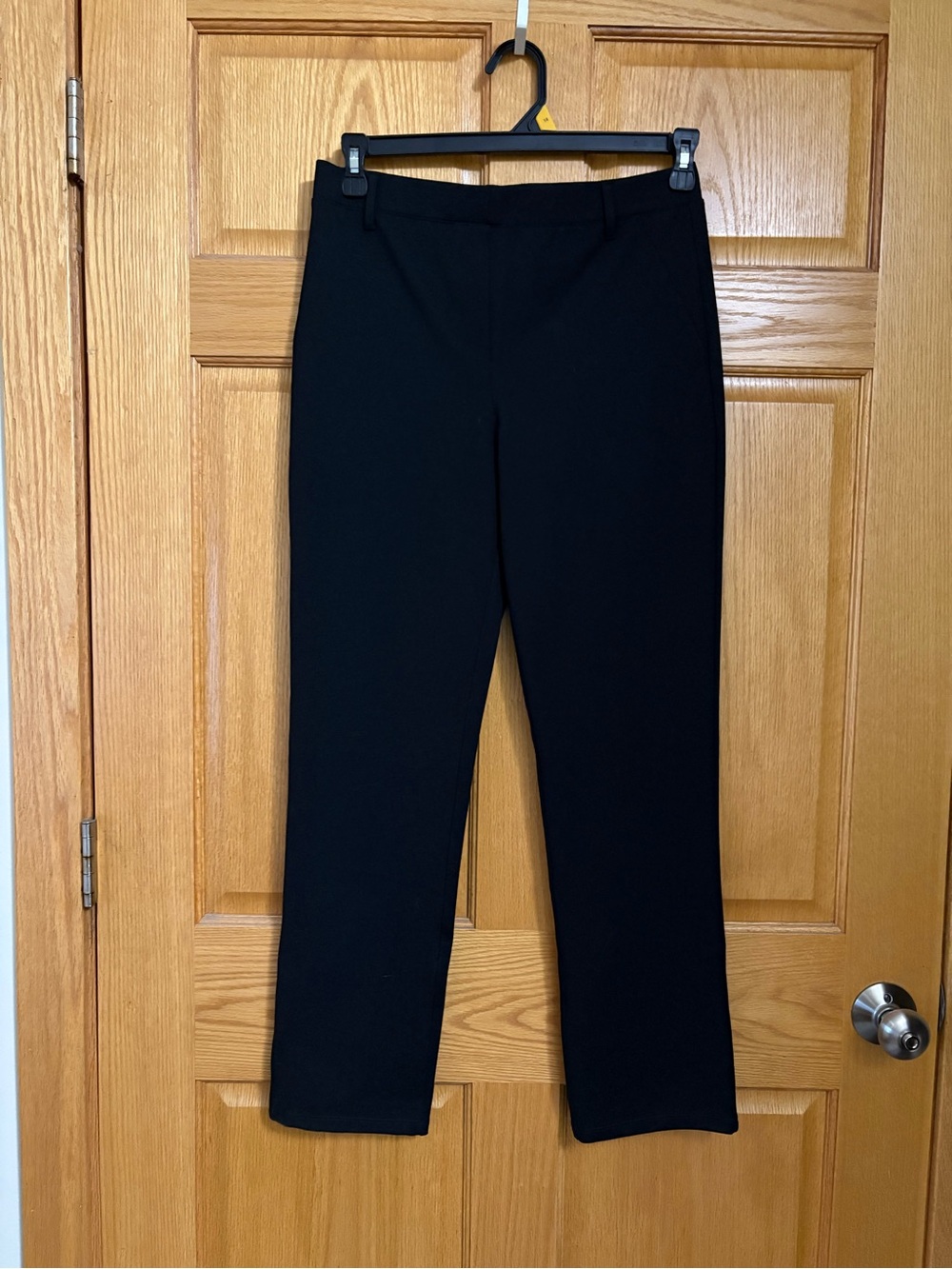 Quince Straight-Leg Black Dress Pants (Petite)